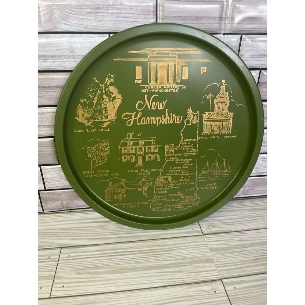 Avocado green mid-century modern 11” Souvenir Tray